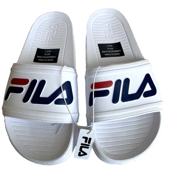 Fila Slides Unisexs Size 8 Women Or Size 7 Men White - Picture 1 of 7